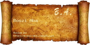 Boszi Aba névjegykártya